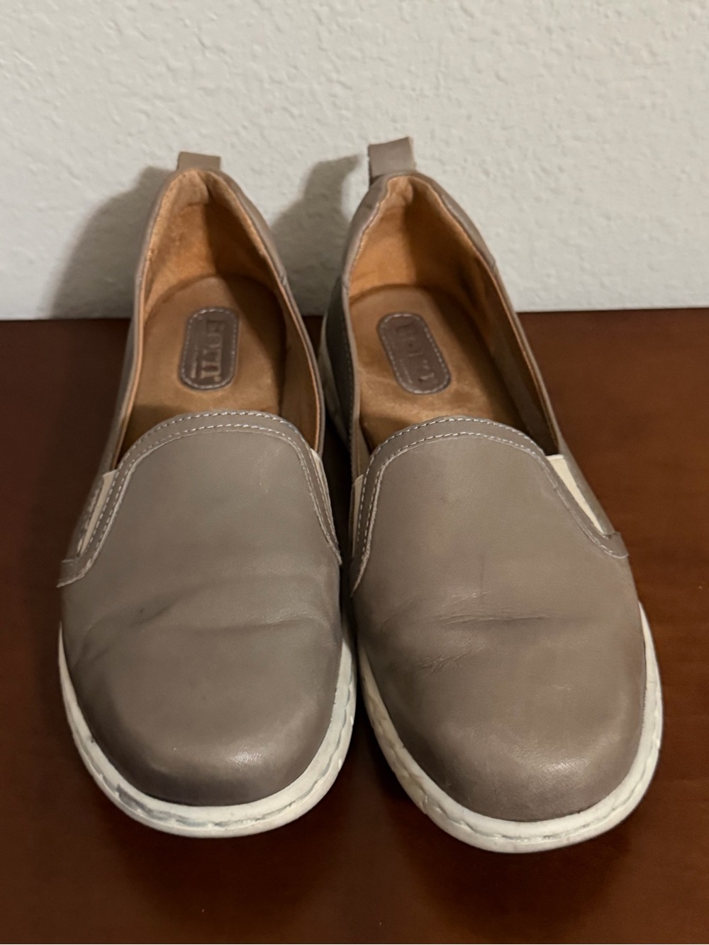 Born Slip-On Moccasins in Taupe